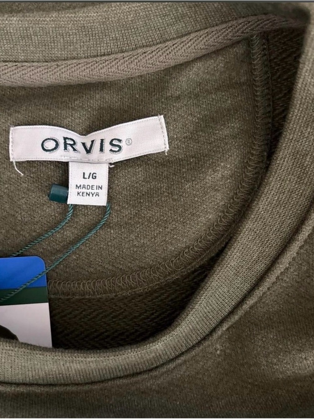 Orvis Olive Crewneck Long-Sleeve Shirt - Picture 5 of 6